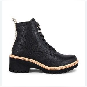 Dolce Vita Black and Tan Lace-Up Boots